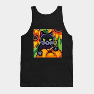 Halloween black cat Tank Top